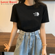 LOVER RUCCI2025新款夏季復古紅色小眾短袖t恤女純棉百搭半袖小個(gè)子港風(fēng)ins潮 黑色 2XL (135-160斤)
