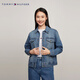 TOMMY HILFIGER春秋季女裝純棉經(jīng)典美式復(fù)古休閑雙貼袋鉚釘扣牛仔外套76J4571 牛仔藍(lán)8KB M （推薦：115-125斤）