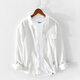 優(yōu)崛（YOUJUE）白色長(cháng)袖純棉襯衫 男士休閑上衣 棉質(zhì)翻領(lǐng)外套 打底簡(jiǎn)約襯衣 白色 XL
