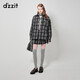 DZZIT地素短款格子半身裙秋冬甜酷少女百褶裙短裙女 深藍色 S