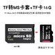 FLYSHU 記憶棒tf小卡轉(zhuǎn)ms pro duo卡套馬甲短棒游戲機(jī)掌機(jī)數(shù)碼相機(jī)轉(zhuǎn)換psp內(nèi)存卡sony卡槽卡托存儲轉(zhuǎn)接卡 PSP游戲卡套+鷹格龍TF卡16G