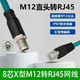 益德勝 M12轉RJ45工業(yè)網(wǎng)線(xiàn)高柔4芯D型拖鏈8芯A/X型電纜屏蔽耐彎折以太網(wǎng)工業(yè)級相機編碼線(xiàn)纜 墨綠色M12轉RJ45工業(yè)網(wǎng)線(xiàn)【8芯X型】公直頭 5米