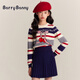 BARRY BANNY女童裝毛衣兒童衛(wèi)衣春秋圓領(lǐng)針織衫6-14歲少女外穿保暖可愛耐看 櫻桃長(zhǎng)袖 140 cm(56-68斤)