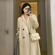 GARNUO高級感赫本風(fēng)黑色毛呢外套女中長(cháng)款2025新款秋冬季小個(gè)子呢子大衣 燕麥色【羽絨內膽】 S 【80-100斤】