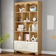力瑋 書(shū)架書(shū)柜組合落地帶門(mén)簡(jiǎn)易置物架多層儲物柜子 淺胡桃 長(cháng)100*24*180cm