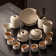 瓷牌茗茶具 汝瓷茶具泡茶器全套家用功夫茶具辦公室送人茶道瓷器整套 《御煌提梁壺蓋碗》八杯大全套