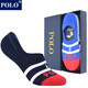 POLO襪子男彩色時(shí)尚條紋隱形船襪6雙禮盒裝 夏季薄款吸汗透氣硅膠防滑 五色六雙【型號8690隱形襪】 6雙 39-44碼鞋合適