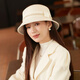 香雪羽秀法式帽子女秋冬高級感2025新款優(yōu)雅漁夫帽赫本風(fēng)顯臉小羊毛呢禮帽 米色 M（56-58cm）