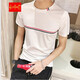 木子勝短袖男t恤夏季衣服男衫韓版潮流修身短軸帥氣T恤短衫 短T白色 XL