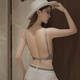 杰麗·莫克（Jerrie Mock）U型露背內(nèi)衣女前扣美背文胸?zé)o鋼圈薄款收副乳上托光面裹胸抹胸罩 單文胸-咖色 36/80B （聚攏無(wú)鋼圈）