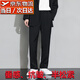BLUE LITTLE WHITE男士西褲修身免燙商務(wù)職業(yè)正裝西褲男黑色青年上班族工裝直筒褲 黑色X-01 2XL (145-160斤)