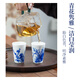 瓷都窯火景德鎮手繪青花瓷功夫茶杯品茗聞香杯梅蘭竹菊單杯茶具家用陶瓷杯 若竹款【聞香杯】大號