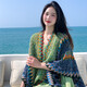 林家小鋪披肩女民族風(fēng)云南大理麗江青海西藏旅游特色針織外搭斗篷披風(fēng)圍巾 綠色