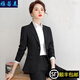 雅若美（yaruomei）職業(yè)裝女裝小西裝外套秋款西服工作服正裝OL通勤前臺銷售員工裝 黑色西裝+褲+馬甲+白襯衫 XL碼(建議110-120斤)