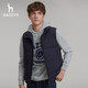 哈吉斯（HAZZYS）男裝冬季馬甲背心簡(jiǎn)約外套無袖羽絨服男ASFZU0ADX04 藏青色NV L (175/96A 48)
