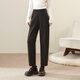 逸陽(yáng)九分鐮刀褲女冬季加絨加厚高腰遮肉顯瘦百搭醋酸羊毛哈倫褲子 深咖色 加絨 28