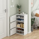 灝森夢(mèng)鞋柜門(mén)口窄款進(jìn)門(mén)小戶(hù)型立式家用玄關(guān)轉角拐角儲物柜門(mén)口鞋架 【三門(mén)六層】暖白色89CM