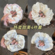 薇施妮（WEISHINI）高顏值學(xué)院風(fēng)藍(lán)色格紋發(fā)圈毛絨大腸發(fā)圈洋氣法式復(fù)古蕾絲頭繩 甜美四件套  A29-202