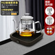神雕（SHEN DIAO）耐熱加厚全玻璃蒸茶壺大號茶壺帶過(guò)濾茶器家用泡茶電陶爐套裝Y02雙內膽壺+簡(jiǎn)(胡桃色)+4杯