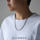 夏豹 925銀男士麻繩項(xiàng)鏈個(gè)性復(fù)古泰銀六字真言金剛杵銀鏈子男潮 粗3毫米55厘米約23克