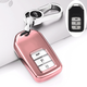 適用本田汽車(chē)鑰匙包套CRV思域XRV繽智URV冠道雅閣皓影英仕派奧德賽型格享域改裝遙控器鑰匙殼鎖匙扣 A款智能【粉紅色+金屬扣】 改裝內飾汽車(chē)用品配件功能小件