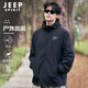 JEEP SPIRIT夾克男秋季休閑連帽外套男戶外運(yùn)動(dòng)防風(fēng)百搭風(fēng)衣男 黑色L