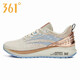 361°女鞋運動(dòng)鞋斷碼春夏季革網(wǎng)面透氣學(xué)生時(shí)尚百搭休閑減震慢跑鞋子女 羽毛白/亮古銅2226 37