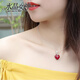 水晶女神 朱砂吊墜小紅心項(xiàng)鏈女 紫金砂潮網(wǎng)紅情人節(jié)飾品 心形抖音同款?lèi)?ài)心鎖骨鏈