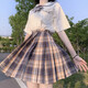 jk制服格裙全套女學(xué)生裙子夏季日系少女制服百褶裙短裙學(xué)院風(fēng)半身裙JK閃動少女 小熊的裙 百褶裙+短袖襯衫+領(lǐng)結(jié) M