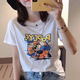 歐洛黛純棉短袖t恤女夏季新款時(shí)尚女裝體恤休閑閨蜜裝百搭上衣女 白色 L