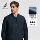 諾帝卡（NAUTICA）【防輕濺水】男裝春夏款棒球領舒適休閑薄外套夾克男JE3301 藏青4NV 2XL