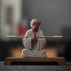 久造中式三不猴禪意擺件創(chuàng  )意客廳玄關(guān)博古架陶瓷茶桌辦公室桌面裝飾品 立地成佛+18長(cháng)底座/ZSH