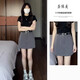 圣保美半身裙女裝夏季2025新款灰色高腰顯瘦西裝a字裙子夏天小個(gè)子短裙 【灰色】 2XL