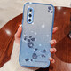 羅璐鷗 vivo X27手機(jī)殼女款硅膠殼vivo X23外殼全包防摔保護(hù)套高級(jí)水鉆玫瑰花漸變閃粉電鍍 【漸變遠(yuǎn)峰藍(lán)】+全屏鋼化膜 vivo X27