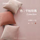 LIVING INC奶油天鵝絨 米白色北歐風(fēng)抱枕簡(jiǎn)約客廳沙發(fā)靠枕墊床上辦公室抱枕 薄霧玫瑰 45x45cm(枕套 枕芯)