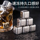 304不銹鋼制冰塊模具循環(huán)金屬冰箱速凍冰格模具家用冰啤酒冰鎮(zhèn)冰粒 四粒裝+收納盒+冰夾