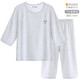 巴布豆兒童睡衣夏季薄款莫代爾家居服男童寶寶冰絲空調(diào)服套裝女童 7分褲套裝 6521 麻灰 160 參考身高155-165