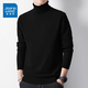 真維斯針織衫高領(lǐng)毛衣男2025秋冬季新款加絨加厚黑色百搭打底衫內搭上衣 10902-002高領(lǐng)黑色(常規款) 2XL