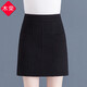 木榮毛呢短裙女秋冬2025新款高腰顯瘦小個(gè)子工裝a字一步裙呢子半身裙 黑色 XL
