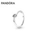 潘多拉（PANDORA）透明傾斜的心單石戒指925銀情侶對戒教師節禮物 單石戒指 58MM（建議130-140斤）
