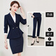 羅蒙職業(yè)套裝女西裝襯衫春秋季2025新款時(shí)尚氣質(zhì)女裙長(cháng)袖工作服女西服 西裝+半裙+褲子（藏青） S