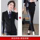 櫻芭妮西裝外套女職業(yè)裝套裝春秋季修身新款OL商務(wù)面試工作服正裝小西服 黑西裝+黑褲子 2XL （建議120-129斤）