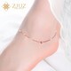 ZJUZ18K金腳鏈女心動(dòng)黃金腳鏈AU750簡(jiǎn)約心形腳鏈時(shí)尚彩金腳鏈送女友 18K玫瑰金色 粗款