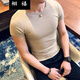 栩禧夏季短袖男純色彈力緊身t恤時(shí)尚潮牌型男硬漢風(fēng)圓領(lǐng)打底衫百搭發(fā) 豆綠 L