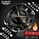 KASSAW 新品【鑲真鉆】瑞士卡梭手表男機械全自動機械表男士商務時尚休閑鋼帶防水鑲鉆男表名表 K765G全黑黑面【附帶鉆石珠寶鑒定證書】