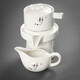 豪祥 紫砂懶人自動(dòng)陶瓷茶壺沖茶器單個(gè)旋轉(zhuǎn)石磨家用辦公功夫茶具配件 白靜泡茶壺+茶海（矮款）