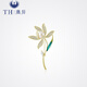 唐后（TH）淡水珍珠胸針高檔女奢華氣質(zhì)別針歐美胸花秋季配飾生日節(jié)日禮物 金色