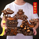 聚善緣吉祥如意擺件招財(cái)金蟾客廳玄關(guān)電視柜玉如意裝飾店鋪喬遷開業(yè)禮品 JY小號吉祥如意木紋色 高約21cm