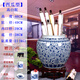 瓷小奴景德鎮(zhèn)陶瓷書畫缸大號青花瓷卷軸缸箭筒字畫笛簫收納客廳書房擺件 青花瓷【西瓜型】