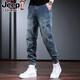 JEEP SPIRIT牛仔褲男春秋新款潮流哈倫工裝長褲韓版寬松百搭褲子男 972藍色 XL
